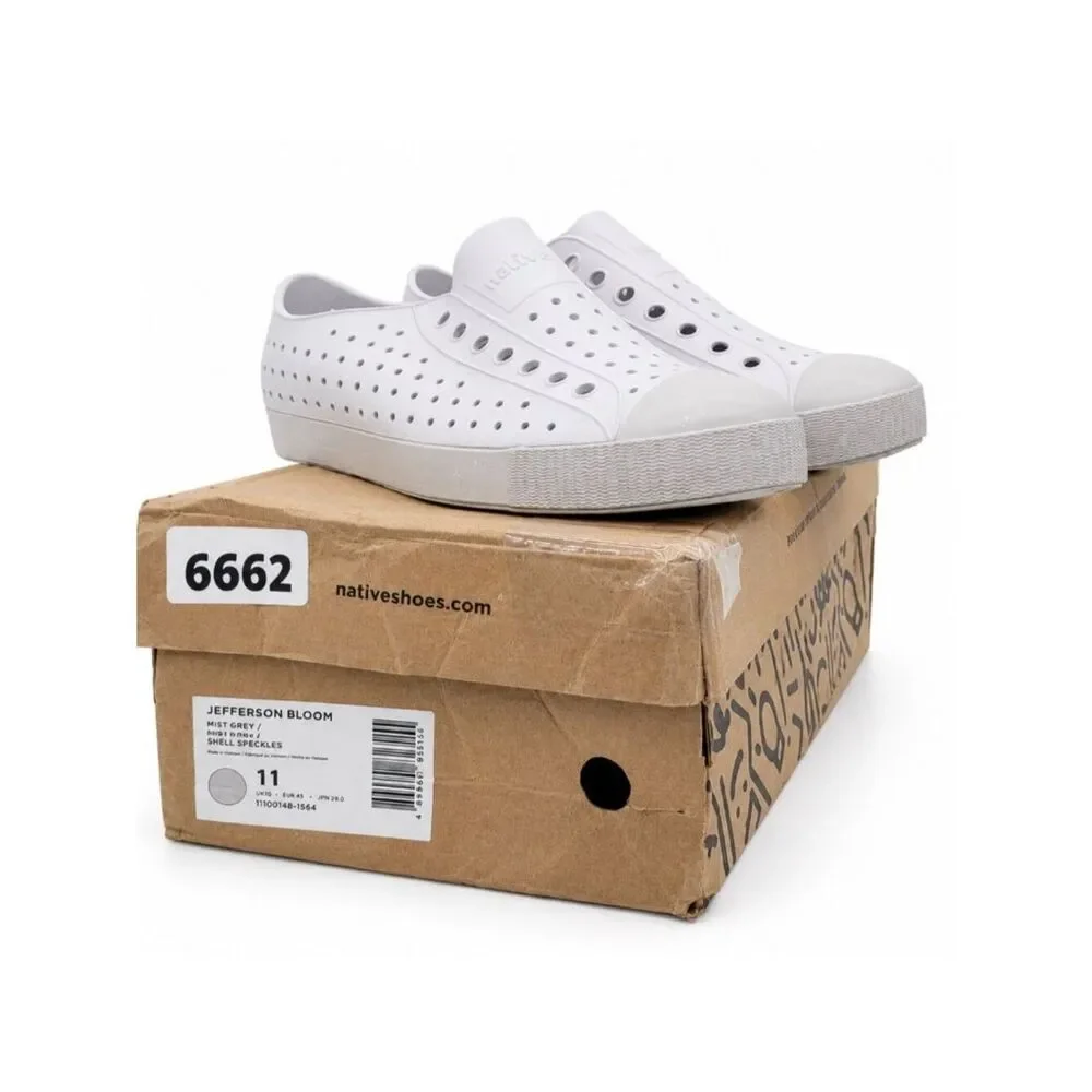 Native Jefferson Adults Unisex Slip-On Water Shoes Mist Grey Speckles M11 EVA